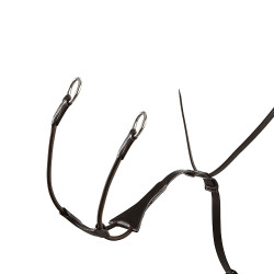 Martingale à collier en cuir Melanie avec fourchette élastique Equestro Noir Martingale à collier en cuir Melanie avec fourchette élastique Equestro Noir