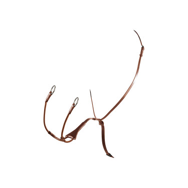 Martingale à collier en cuir Melanie avec fourchette élastique Equestro Cognac Marron