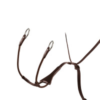 Martingale à collier en cuir Melanie avec fourchette élastique Equestro Marron foncé