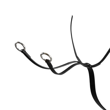 Martingale à collier en cuir Equestro Noir