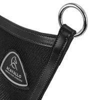 Martingale à bavette en cuir avec insert en maille Acavallo Noir Martingale à bavette en cuir avec insert en maille Acavallo Noir