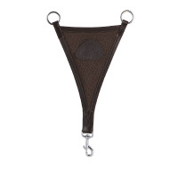 Martingale à bavette en cuir avec insert en maille Acavallo Marron foncé