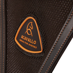 Martingale à bavette en cuir avec insert en maille Acavallo Marron foncé