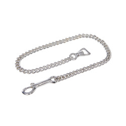 Lange leren lijn met zilverkleurige ketting Equestro Lange leren lijn met zilverkleurige ketting Equestro