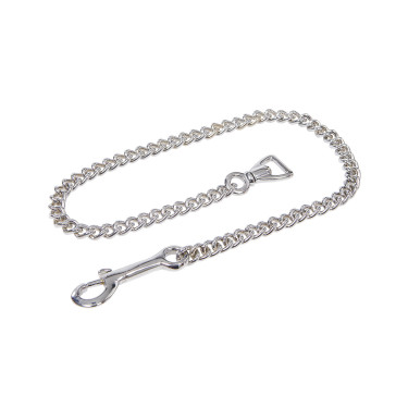 Lange leren lijn met zilverkleurige ketting Equestro Lange leren lijn met zilverkleurige ketting Equestro