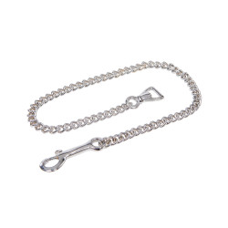 Lange leren lijn met zilverkleurige ketting Equestro Lange leren lijn met zilverkleurige ketting Equestro