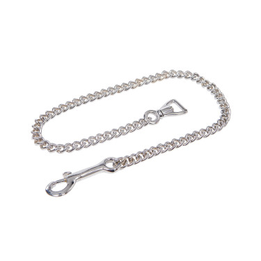 Lange leren lijn met zilverkleurige ketting Equestro Lange leren lijn met zilverkleurige ketting Equestro