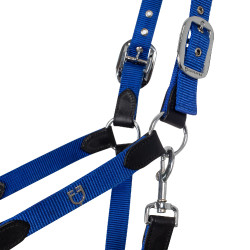 Licol ergonomique avec inserts en cuir Lani Equestro Noir / royal