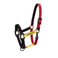 Licol en nylon Flaggy Equestro Noir / rouge / jaune Licol en nylon Flaggy Equestro Noir / rouge / jaune
