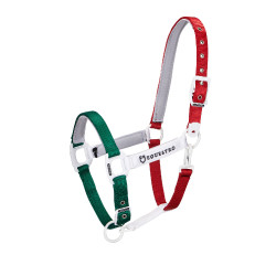 Nylon halster Flaggy Equestro Groen / wit / rood Multicolor