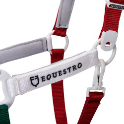 Nylon halster Flaggy Equestro Groen / wit / rood Multicolor