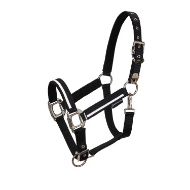 Nylon halster White Trim Equestro Zwart / zwart
