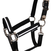 Nylon halster White Trim Equestro Zwart / zwart Nylon halster White Trim Equestro Zwart / zwart
