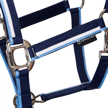 Licol en nylon White Trim Equestro Marine / bleu clair Licol en nylon White Trim Equestro Marine / bleu clair