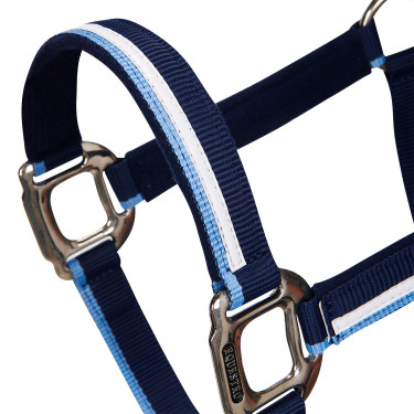 Licol en nylon White Trim Equestro Marine / bleu clair Licol en nylon White Trim Equestro Marine / bleu clair