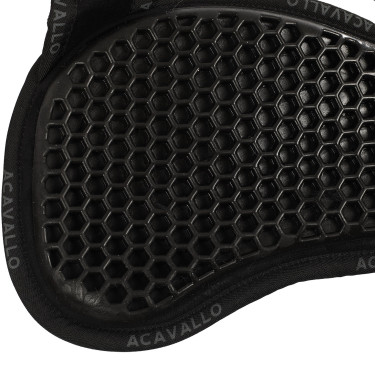 Hexagonale gel schokdemper schapenvacht Acavallo Zwart / zwart