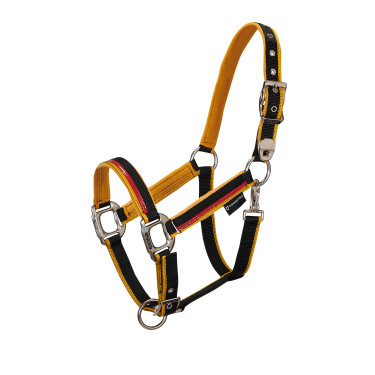 Licol en nylon avec longe Red Trim Equestro Licol en nylon avec longe Red Trim Equestro