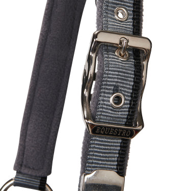 Licol en nylon avec longe Red Trim Equestro Gris / rouge / noir