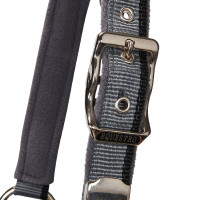 Nylon halster met lijn Red Trim Equestro Turkoois / rood / marineblauw