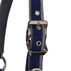 Licol en nylon avec longe Red Trim Equestro Marine / rouge / gris Bleu marine