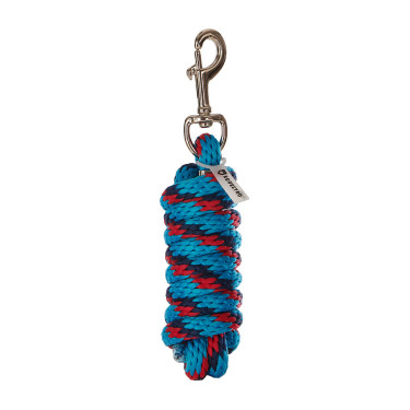Nylon halster met lijn Red Trim Equestro Turkoois / rood / marineblauw