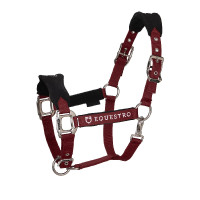 Licol en nylon avec longe et doublure en polaire Equestro Bordeaux
