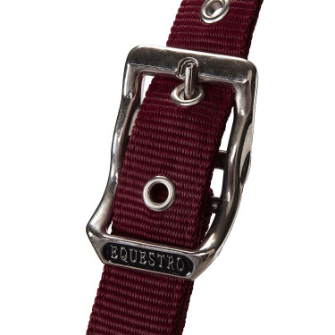 Licol en nylon avec longe et doublure en polaire Equestro Bordeaux