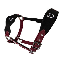 Licol en nylon avec longe et doublure en polaire Equestro Bordeaux