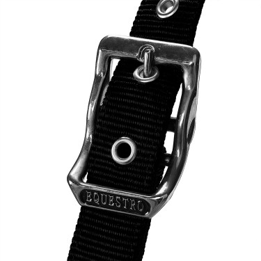 Nylon halster met touw en fleecevoering Equestro Zwart Nylon halster met touw en fleecevoering Equestro Zwart