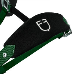 Nylon halster met touw en fleecevoering Equestro Groen