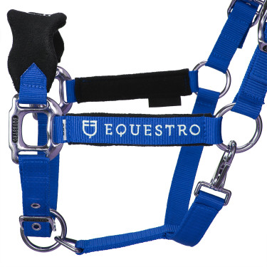 Licol en nylon avec longe et doublure en polaire Equestro Bleu royal Licol en nylon avec longe et doublure en polaire Equestro Bleu royal