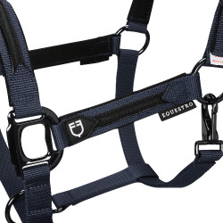 Licol en nylon avec longe Elegance Equestro Marine Bleu marine