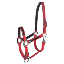 Nylon halster met touw Elegance Equestro Rood
