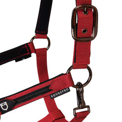 Nylon halster met touw Elegance Equestro Rood