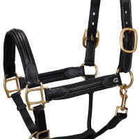 Licol en cuir supérieur Equestro Marron foncé Licol en cuir supérieur Equestro Marron foncé