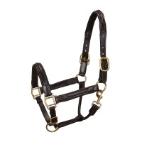 Licol en cuir supérieur Equestro Marron foncé