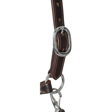 Lederen halster met ergonomische bescherming en neusriem van touw Acavallo Donkerbruin