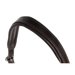 Lederen halster met ergonomische bescherming en neusriem van touw Acavallo Donkerbruin