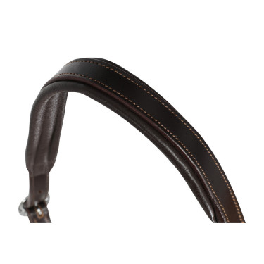 Lederen halster met ergonomische bescherming en neusriem van touw Acavallo Donkerbruin