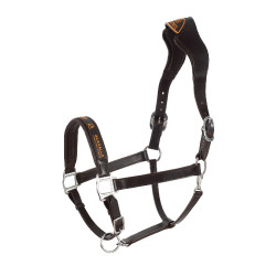 Lederen halster met ergonomische kalfslederen bescherming Acavallo Donkerbruin Lederen halster met ergonomische kalfslederen bescherming Acavallo Donkerbruin