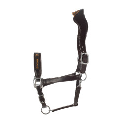 Lederen halster met ergonomische kalfslederen bescherming Acavallo Donkerbruin Lederen halster met ergonomische kalfslederen bescherming Acavallo Donkerbruin