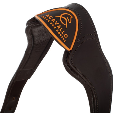 Lederen halster met ergonomische kalfslederen bescherming Acavallo Donkerbruin Lederen halster met ergonomische kalfslederen bescherming Acavallo Donkerbruin