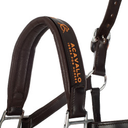 Lederen halster met ergonomische kalfslederen bescherming Acavallo Donkerbruin Lederen halster met ergonomische kalfslederen bescherming Acavallo Donkerbruin