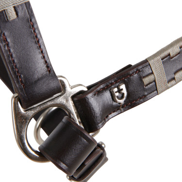 Licol en cuir avec motif géométrique Polo Equestro Marron foncé Licol en cuir avec motif géométrique Polo Equestro Marron foncé