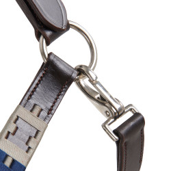 Licol en cuir avec motif géométrique Polo Equestro Marron foncé Licol en cuir avec motif géométrique Polo Equestro Marron foncé