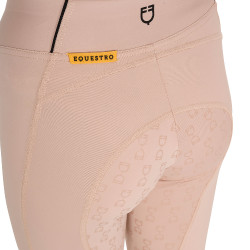 Legging fille cintré avec grip et logo Equestro Rose cameo