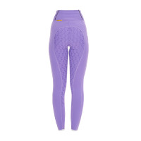 Legging fille cintré avec grip et logo Equestro Violet dahlia Legging fille cintré avec grip et logo Equestro Violet dahlia