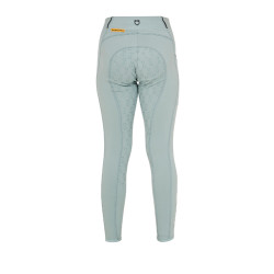 Legging fille cintré avec grip et logo Equestro Brume grise Bleu