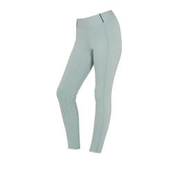 Legging fille cintré avec grip et logo Equestro Brume grise Bleu