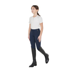 Legging fille cintré avec grip et logo Equestro Marine blazer Bleu marine